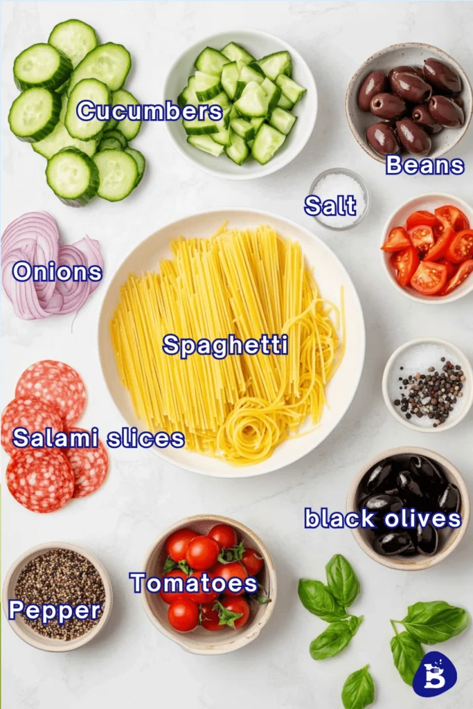 Spaghetti Pasta Salad: Your New Go-To Recipe for Any Gathering-Ingredients