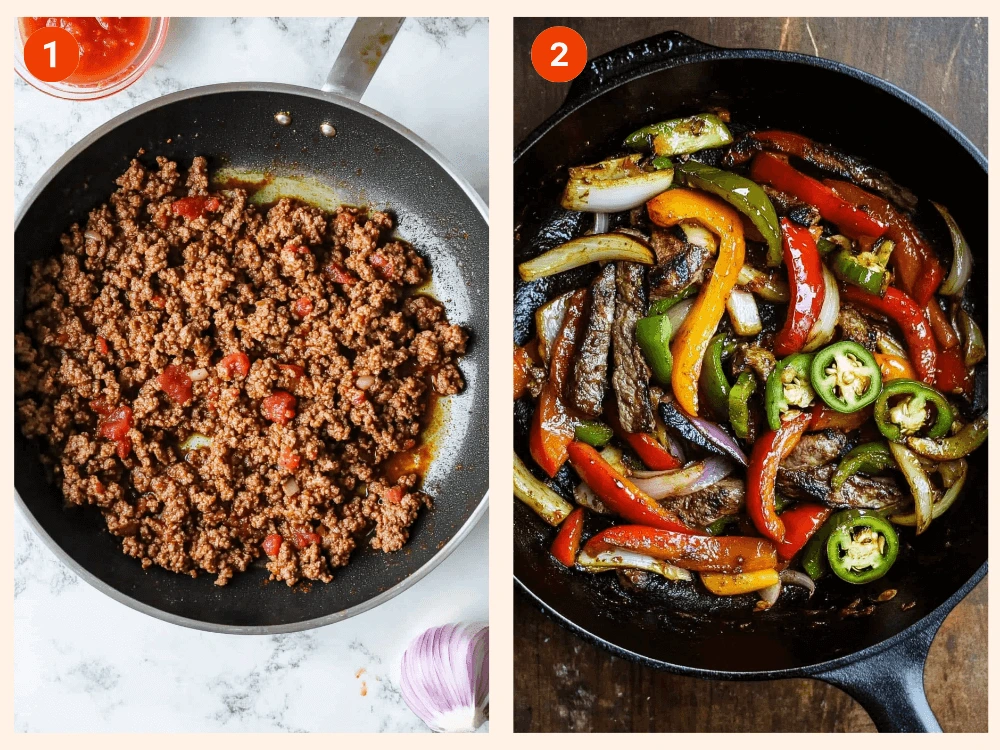 One Skillet, 20 Minutes: The Easiest Ground Beef Fajitas You’ll Fall In Love With!-Instructions