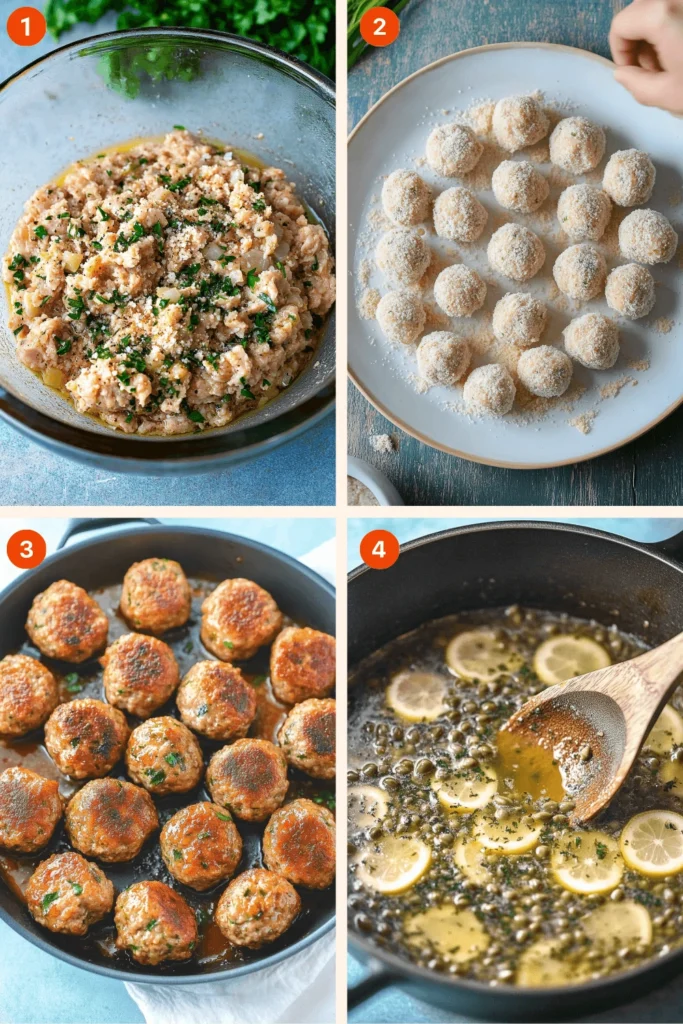 Elevate Dinner Tonight with These Zesty Chicken Piccata Meatballs-Instructions