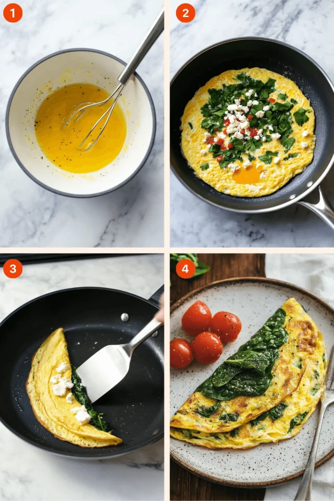 Spinach Omelette: A Nutritious and Delicious Breakfast Choice-Instructions