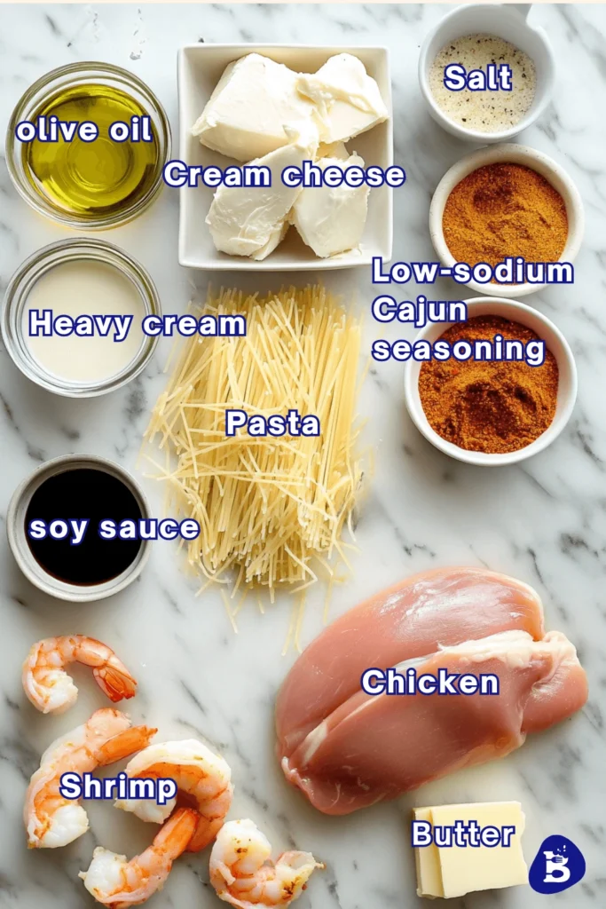 Cajun Chicken Alfredo-Ingredients