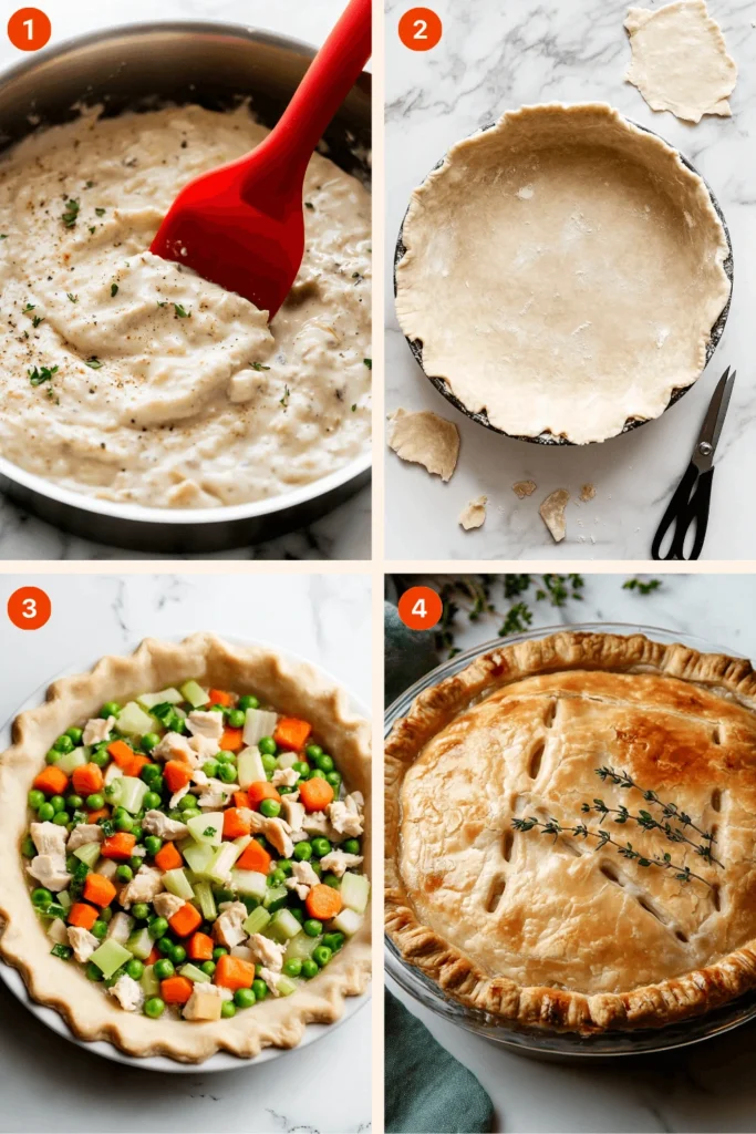 easy chicken pot pie-Instructions