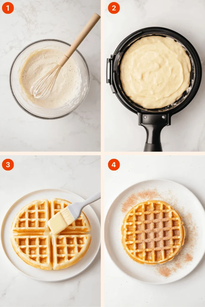 How to Make Churro Waffles-Instructions