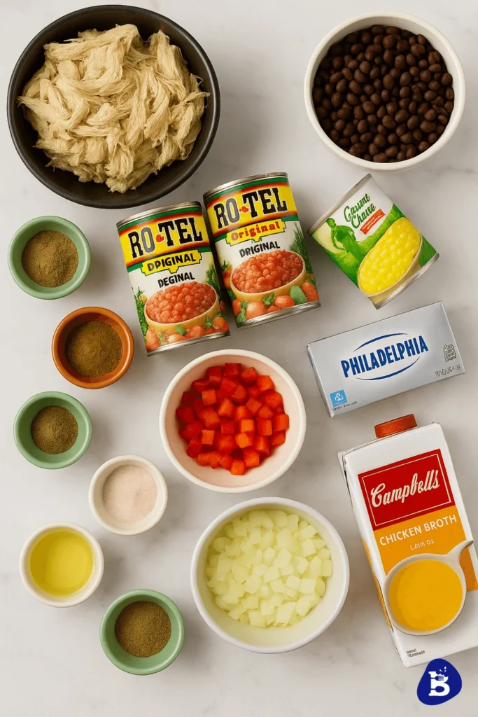 chicken taco soup recipe-Ingredients