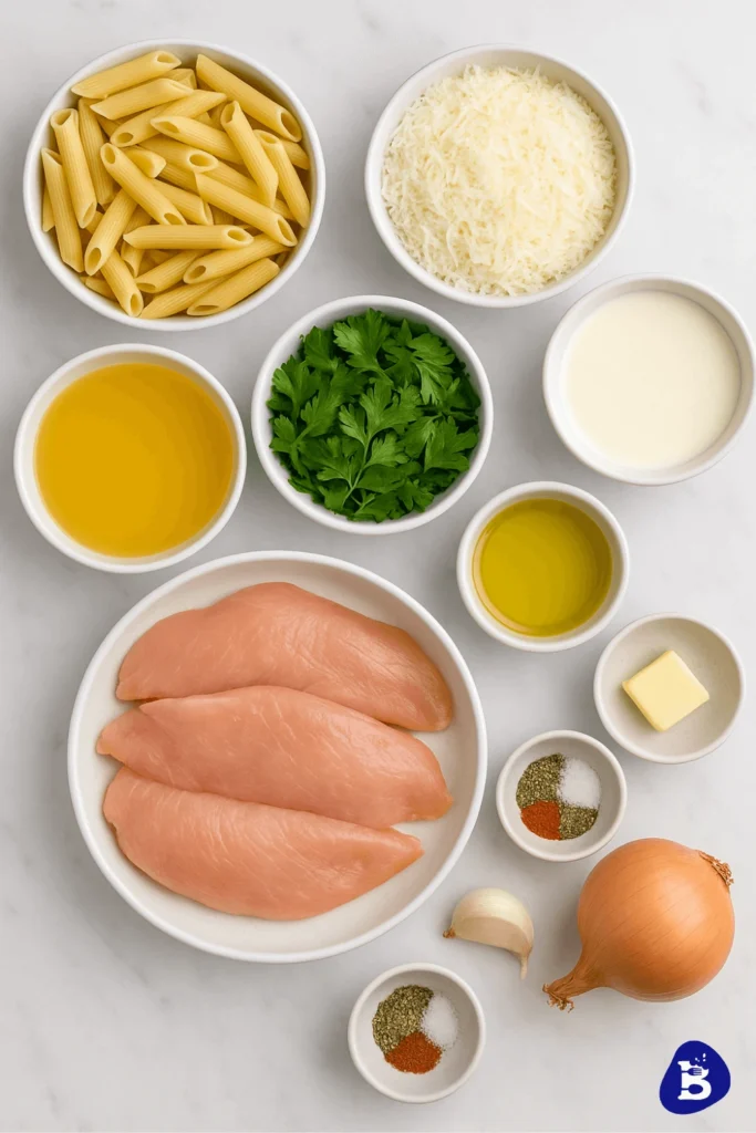 Garlic Parmesan Chicken Pasta-Ingredients