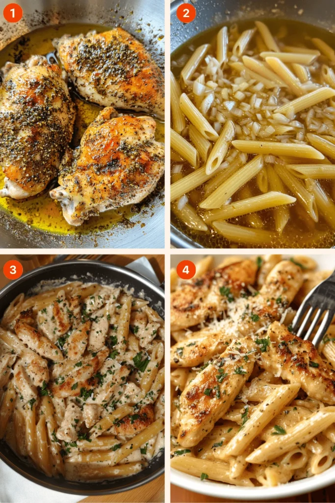 Garlic Parmesan Chicken Pasta-Instructions
