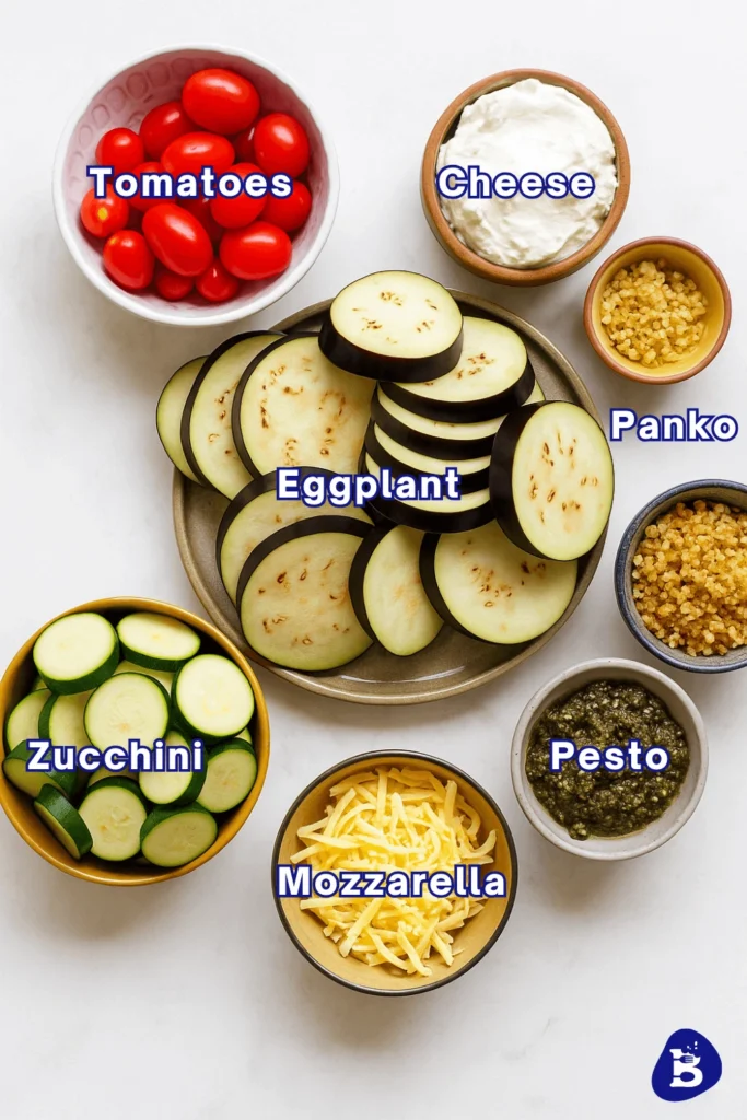 eggplant zucchini lasagna-Ingredients