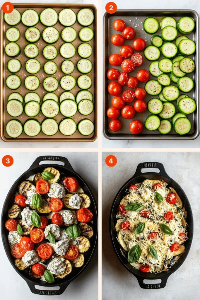 eggplant zucchini lasagna-Instructions