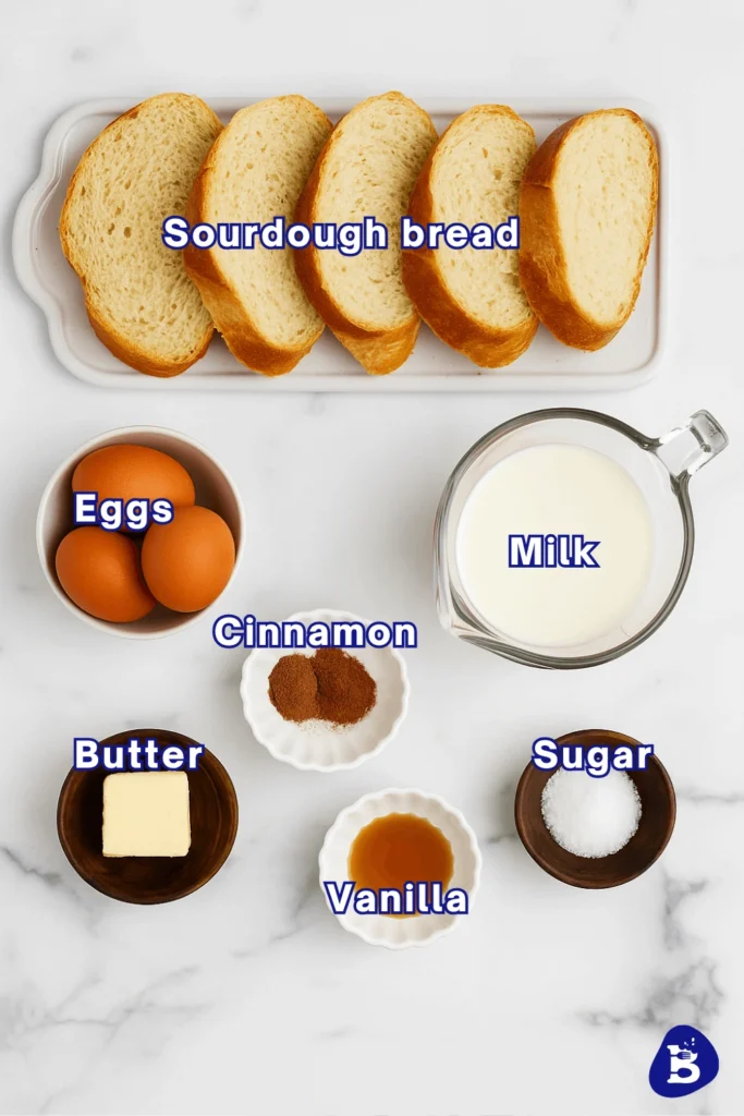 sourdough french toast-Ingredients