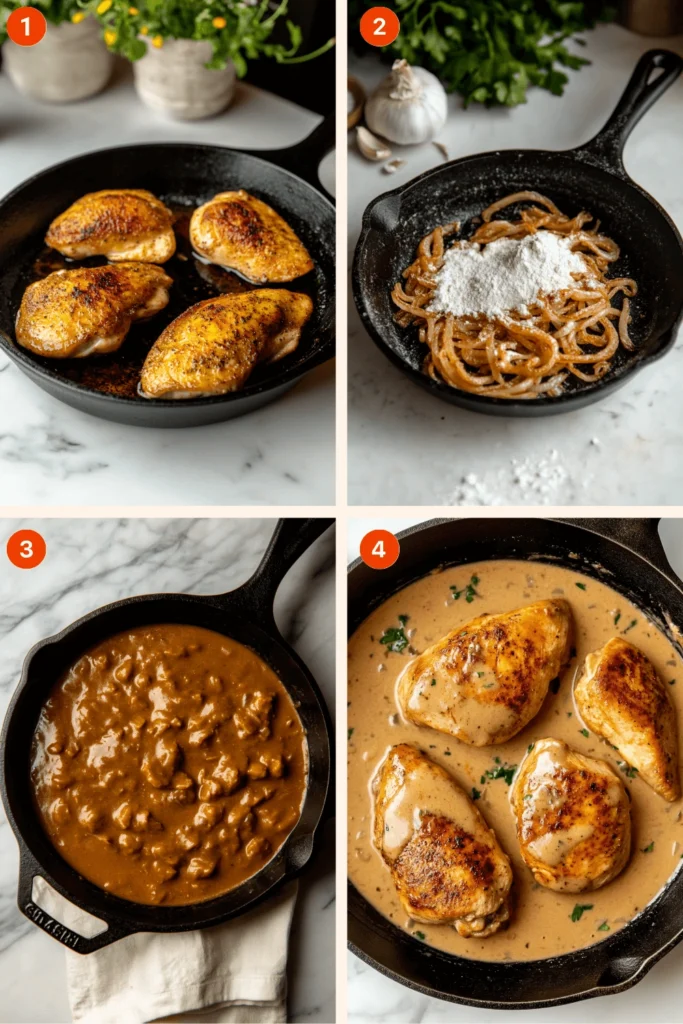 smothered chicken recipe-Instructions